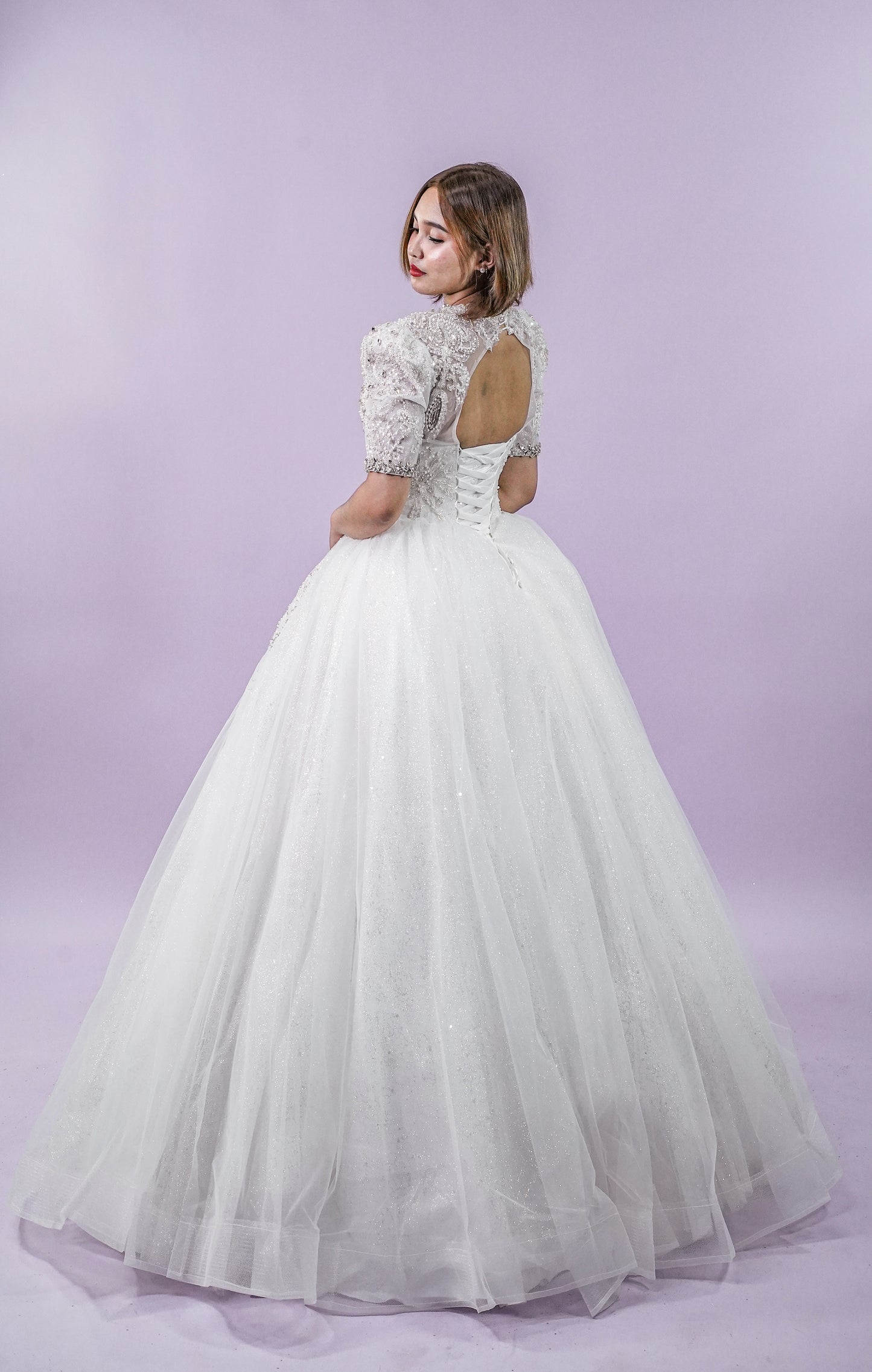 Filipiniana Short Sleeve Royal Wedding Gown
