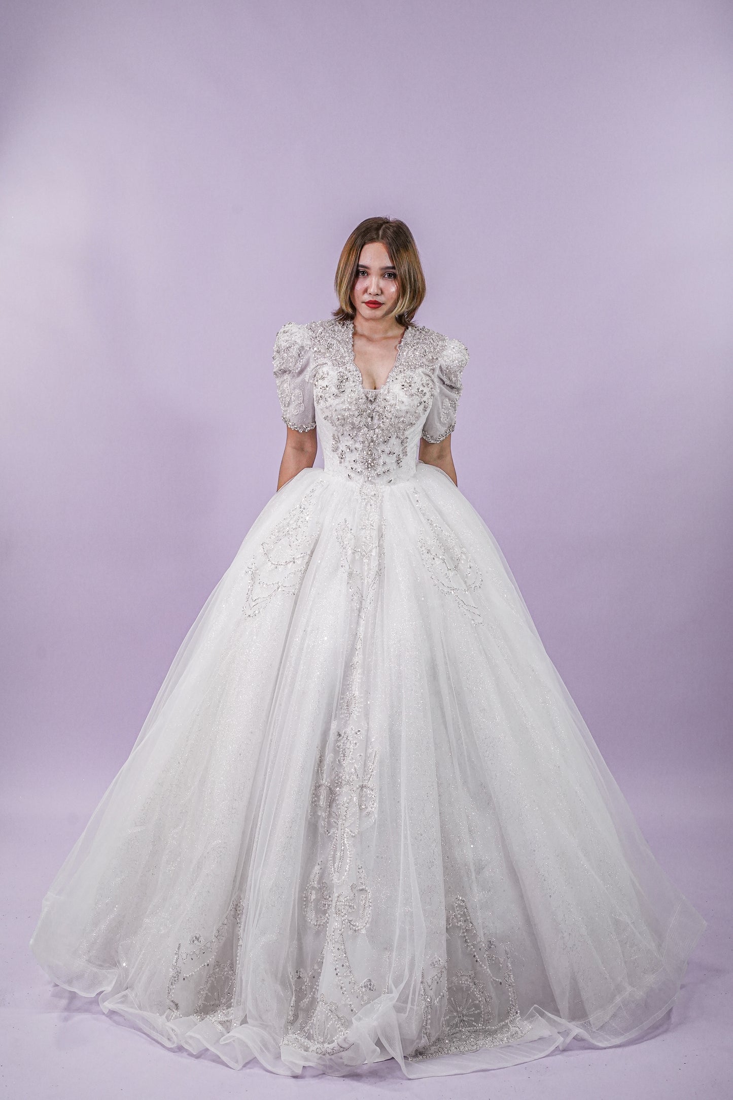 Filipiniana Short Sleeve Royal Wedding Gown