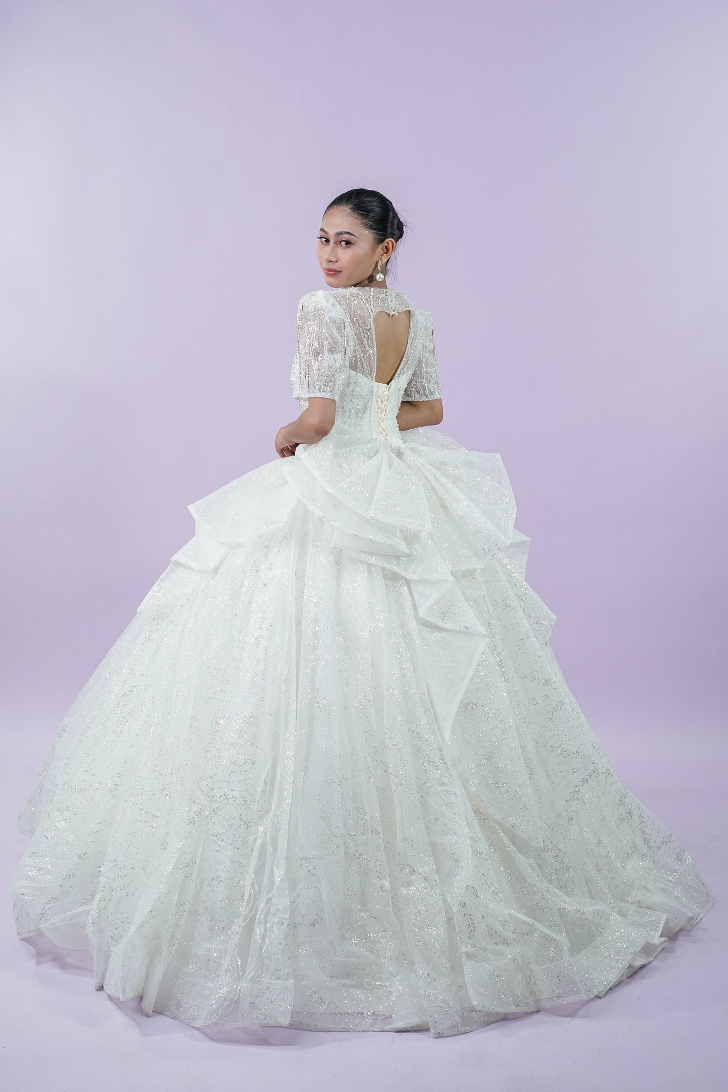 Filipiniana Short Sleeve Bridal Wedding Gown