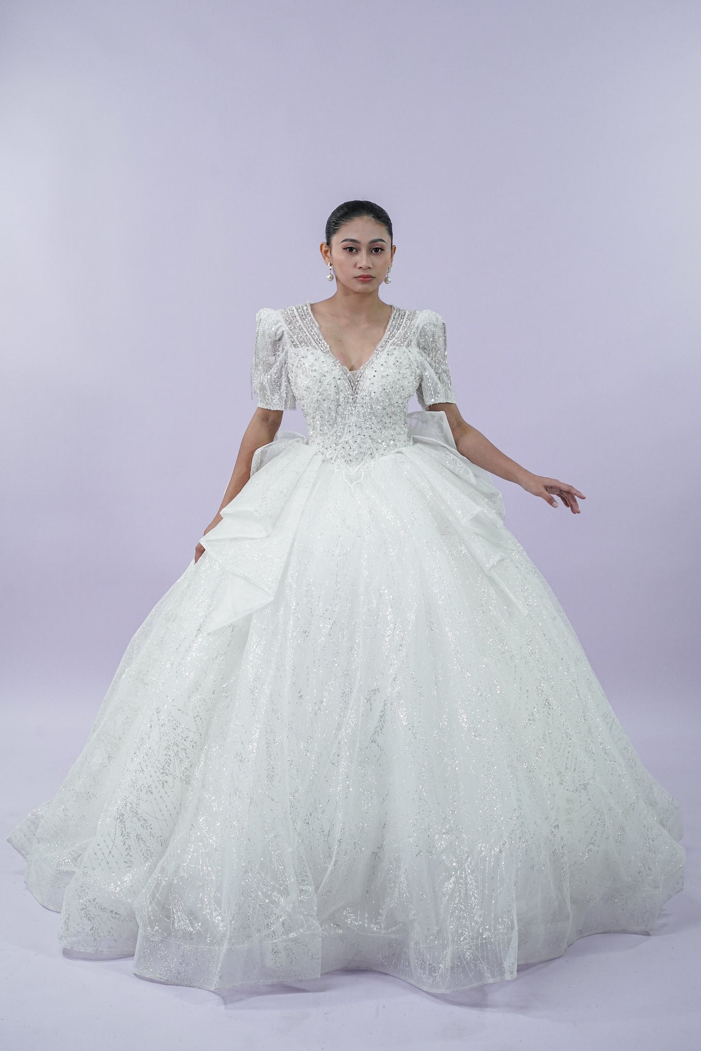 Filipiniana Short Sleeve Bridal Wedding Gown