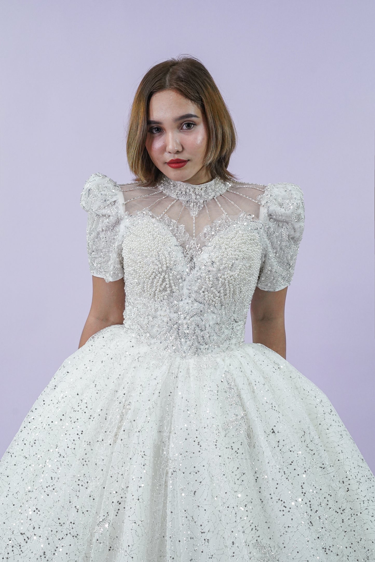 Short Sleeve Filipiniana Bridal Gown