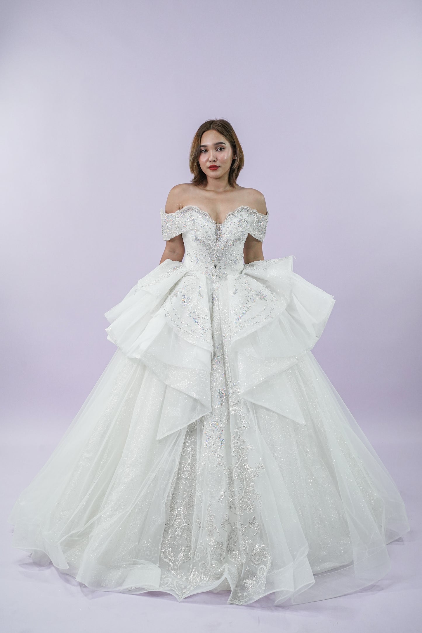 Off-Shoulder Regal Bridal Wedding Gown