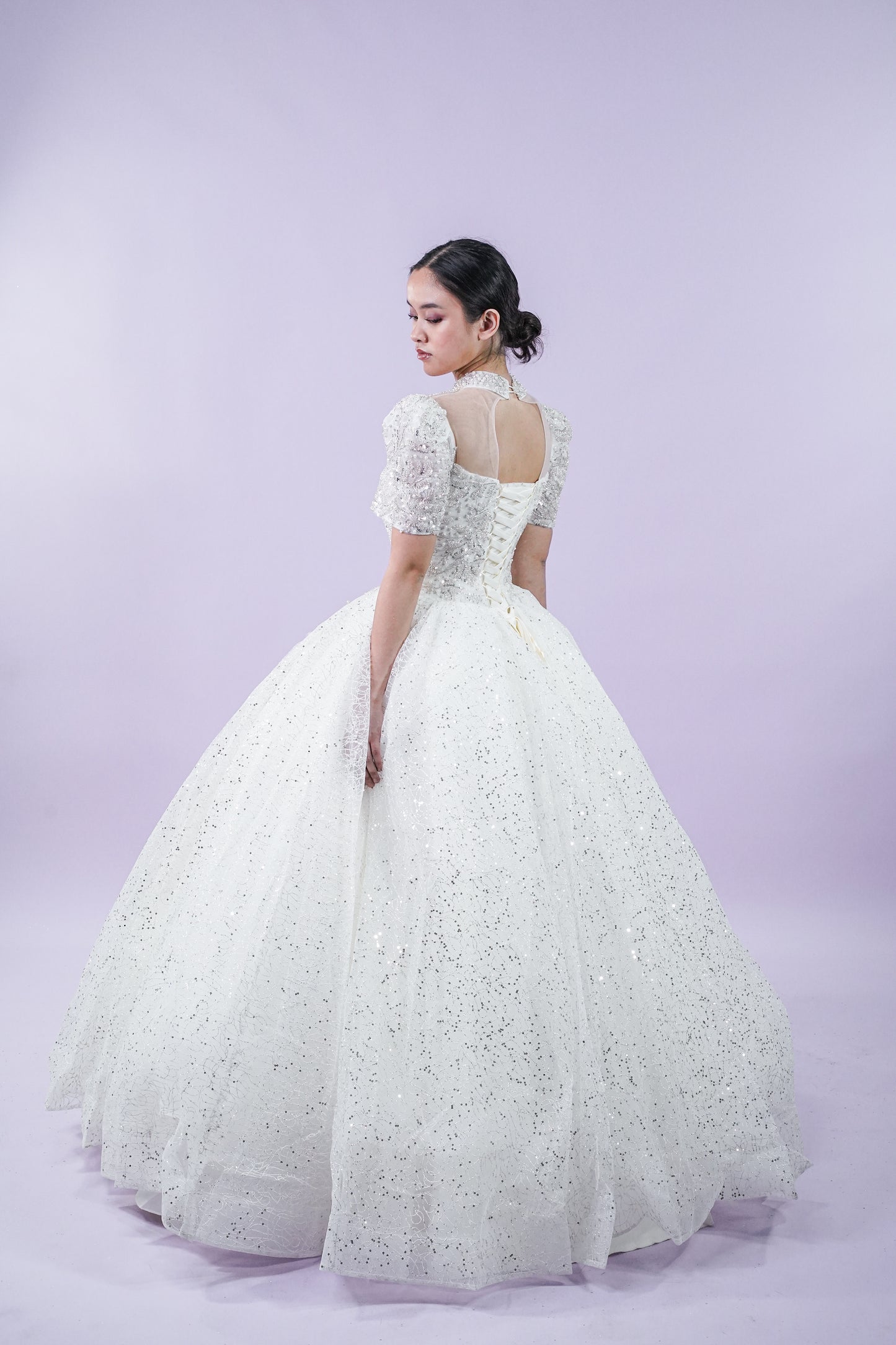 Short Sleeve Filipiniana Wedding Bridal Gown