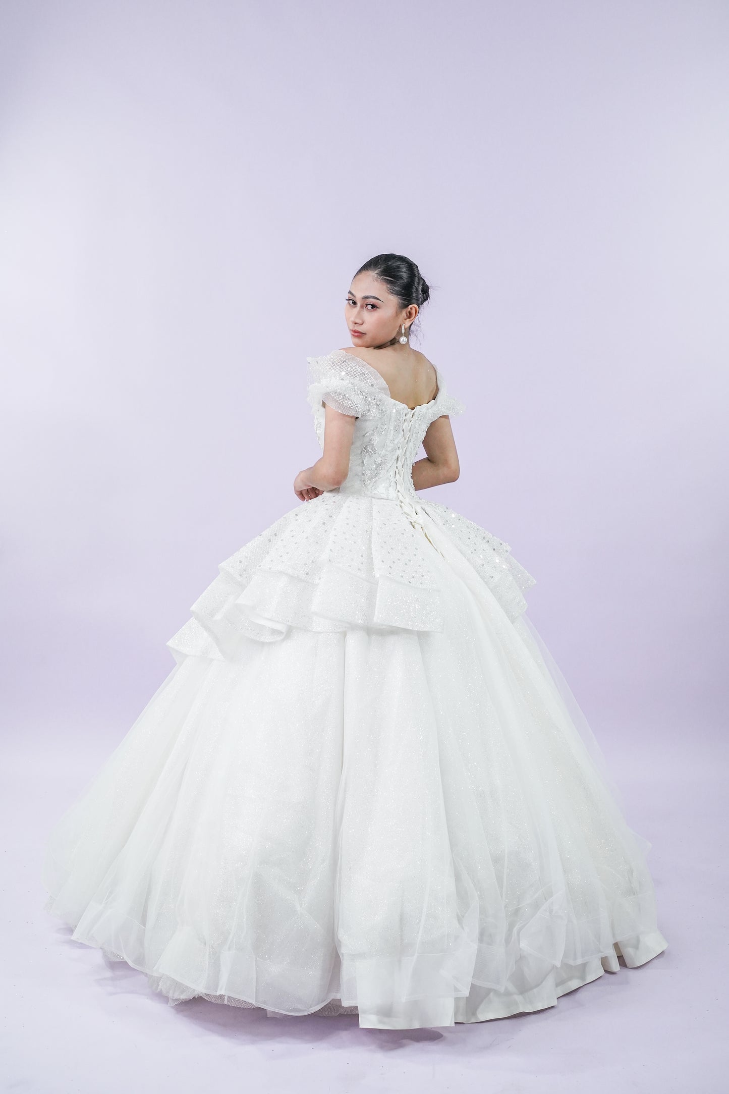 Off-Shoulder Fairytale Wedding Bridal Gown