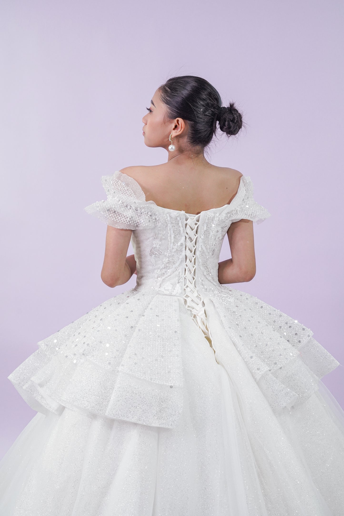 Off-Shoulder Fairytale Wedding Bridal Gown