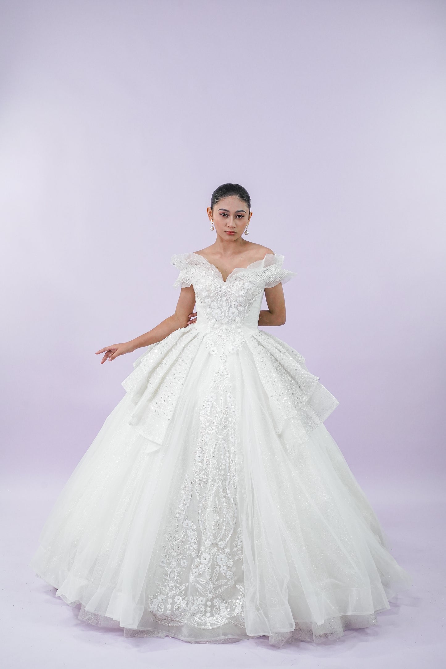 Off-Shoulder Fairytale Wedding Bridal Gown