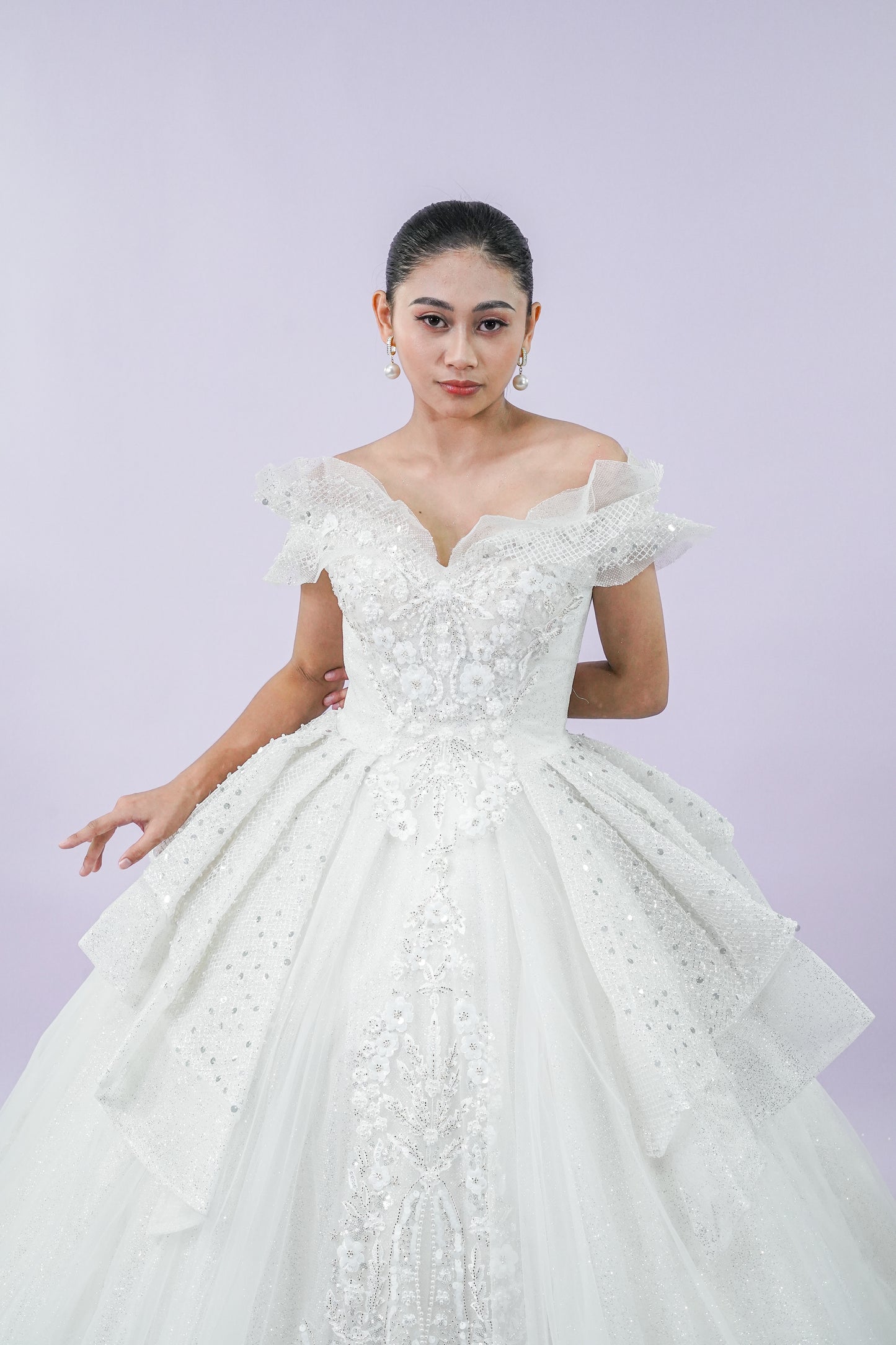 Off-Shoulder Fairytale Wedding Bridal Gown
