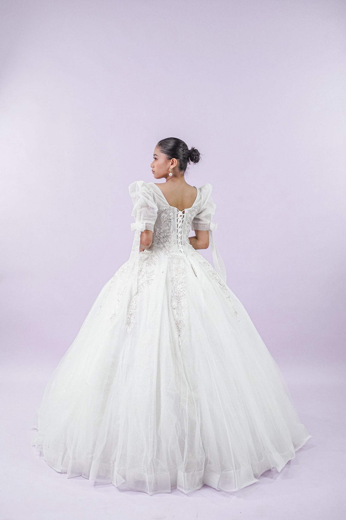 Short Sleeve Filipiniana Wedding Bridal Gown