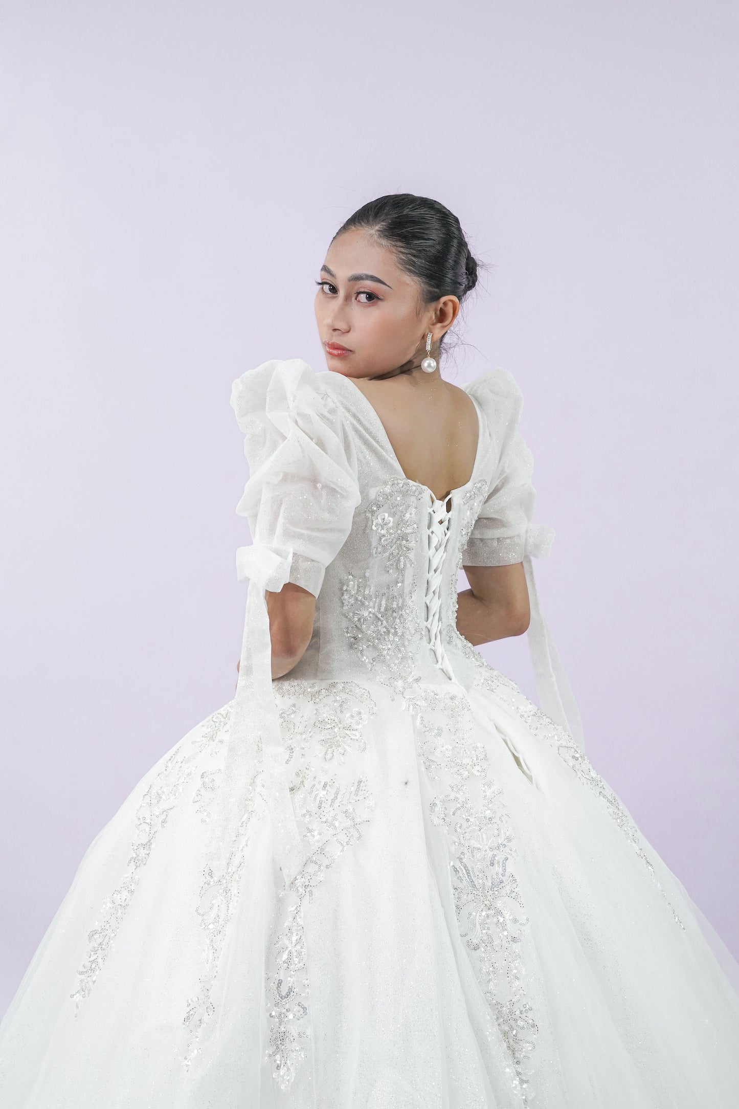Short Sleeve Filipiniana Wedding Bridal Gown