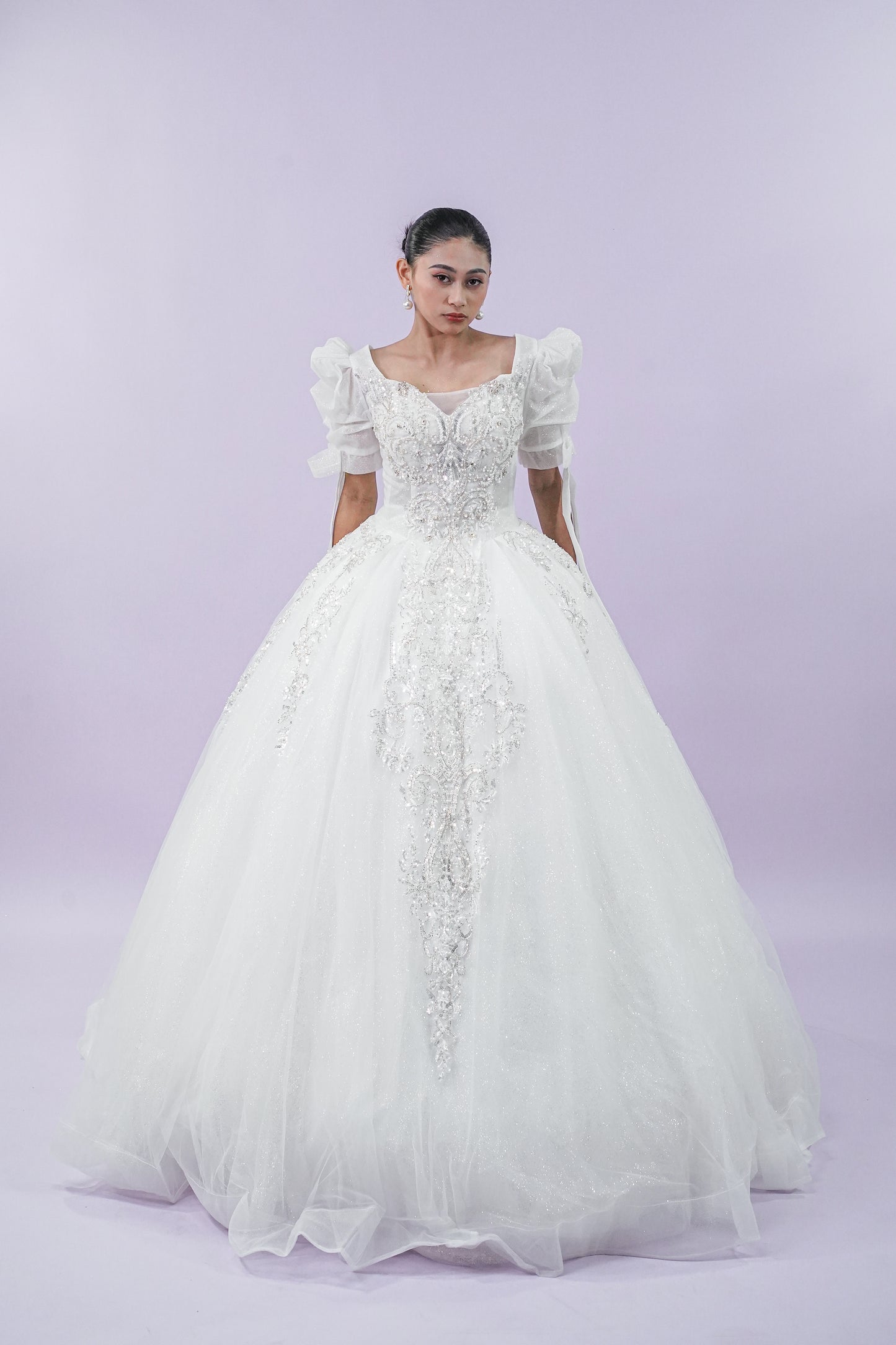 Short Sleeve Filipiniana Wedding Bridal Gown