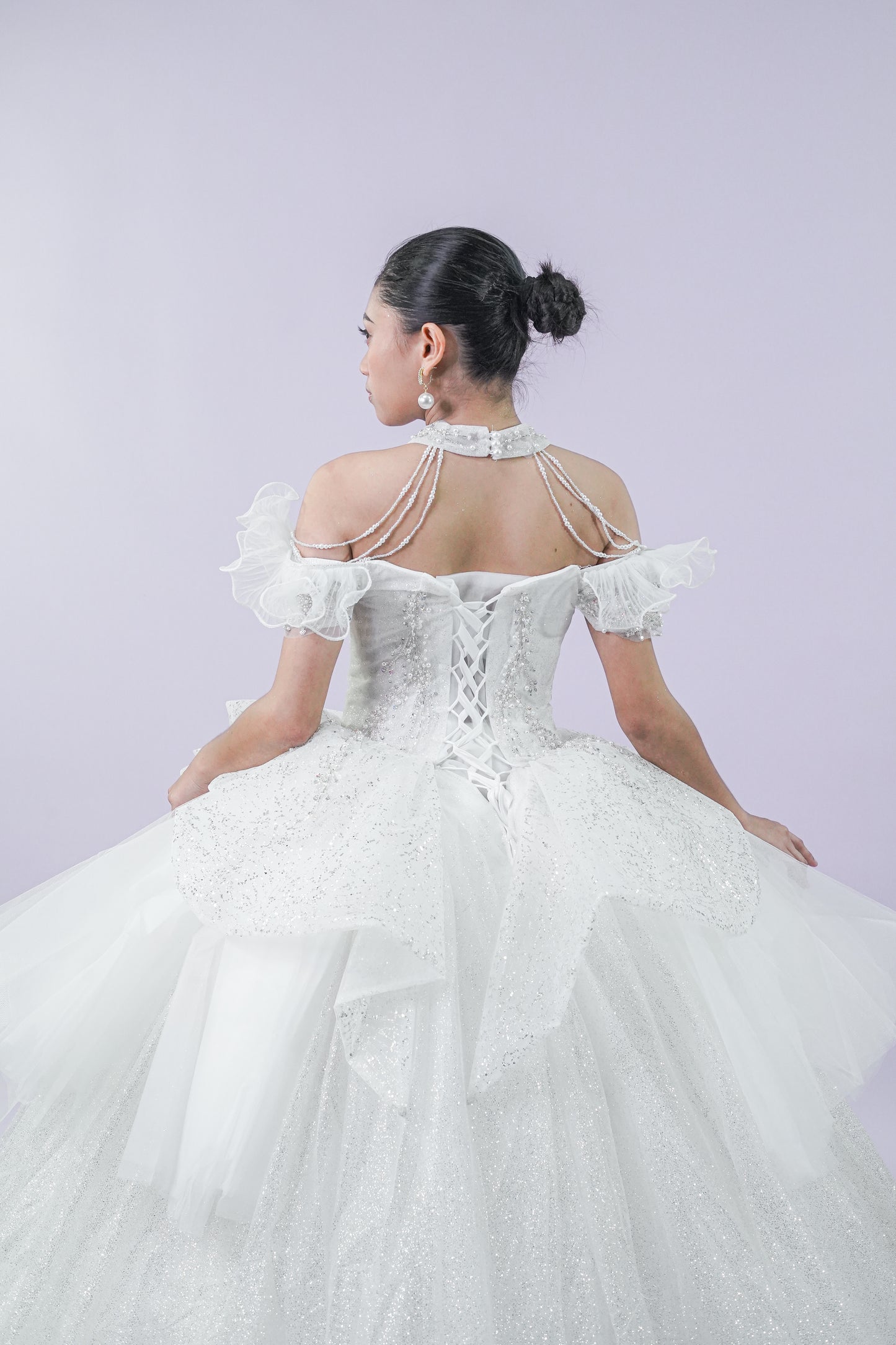 Off-Shoulder Intricate Royal Bridal Wedding Gown
