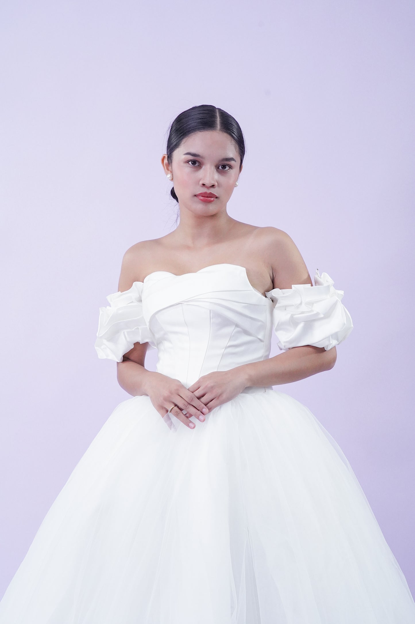 Simple Elegant Tule Wedding Bridal Gown