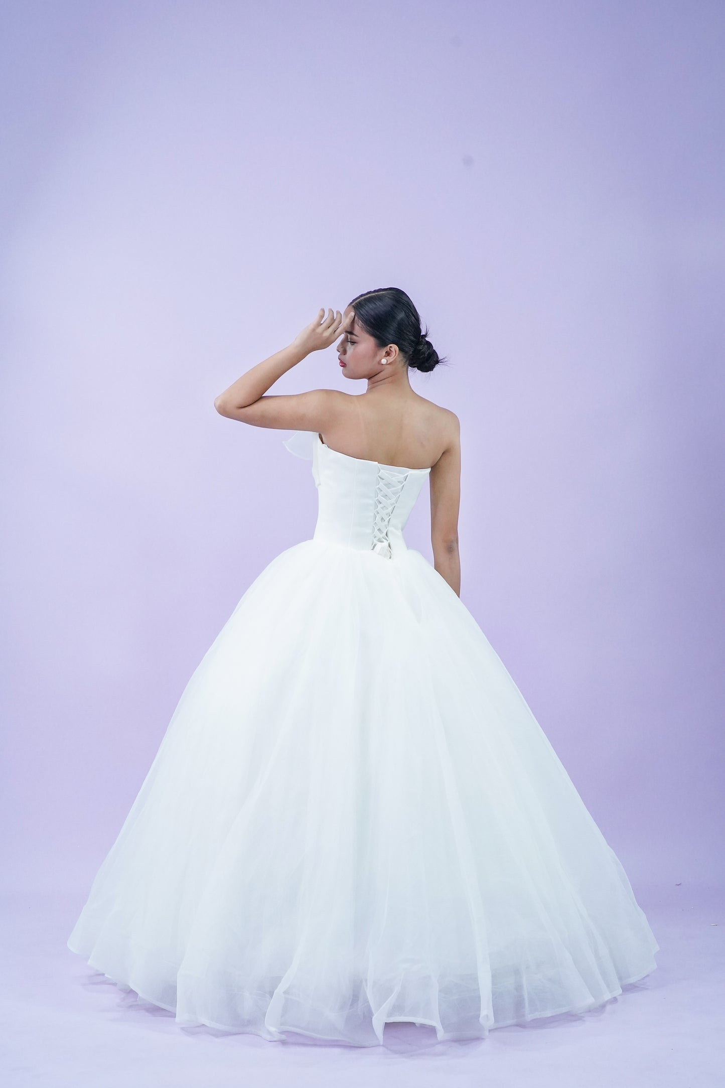 Tube Top Simple Elegant Tule Wedding Bridal Gown