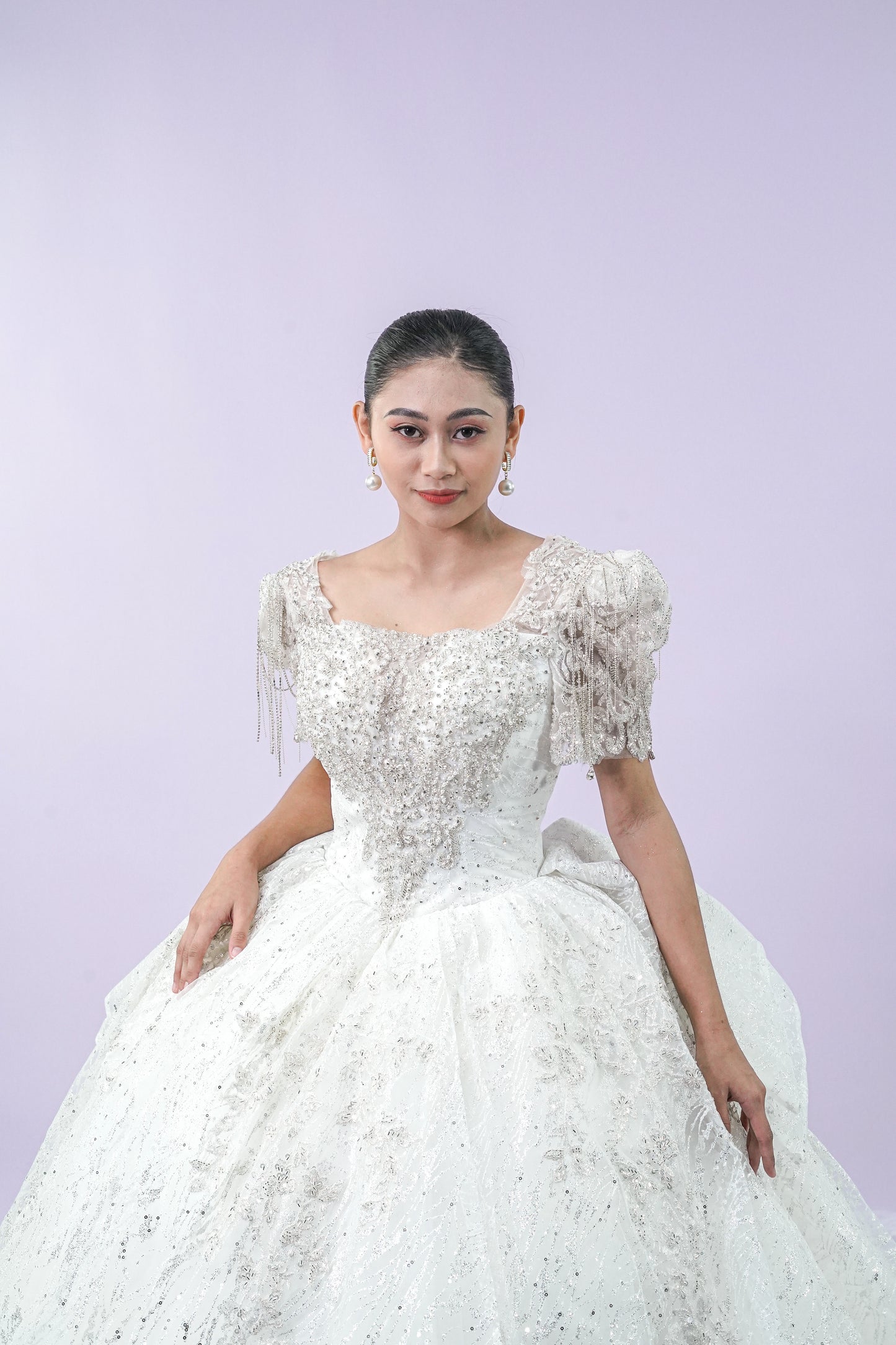 Long Back Bejeweled Intricate Bridal Gown