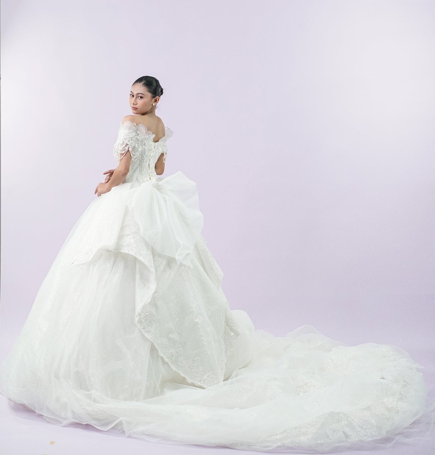 Fairy Off-Shoulder Enchanted Wedding Bridal Gown