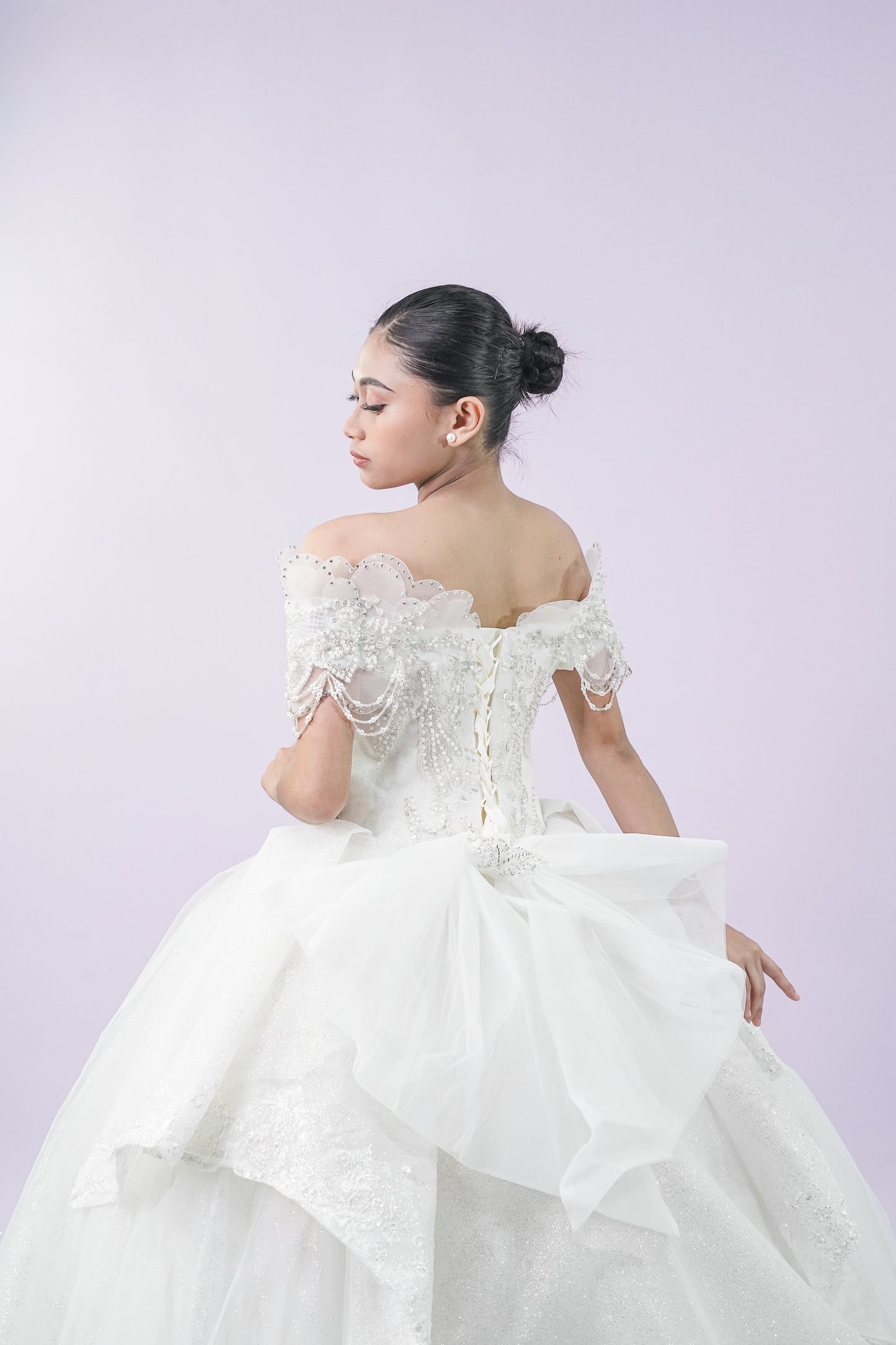Fairy Off-Shoulder Enchanted Wedding Bridal Gown