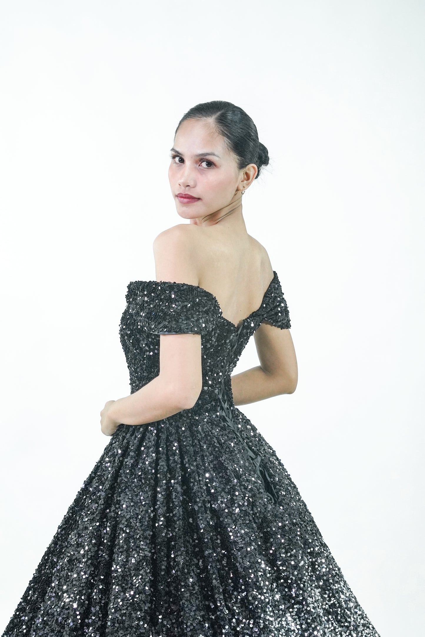 Midnight Starry Night Black Ball Gown