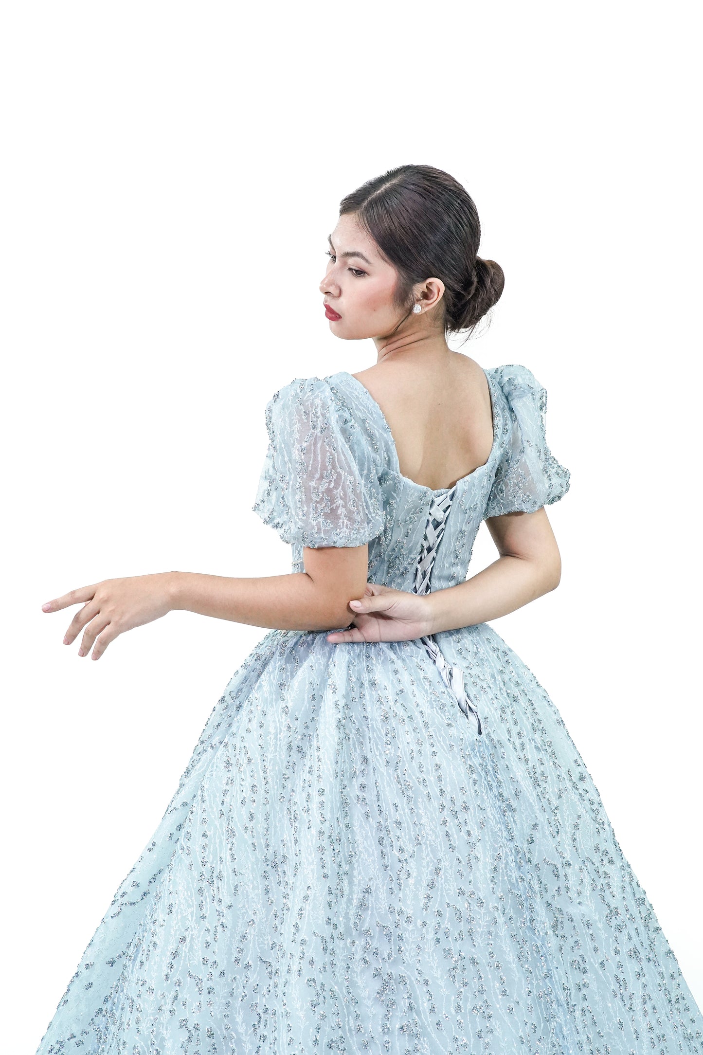 Puffed Sleeve Filipiniana Inspired Ball Gown - Noelle West Bridals