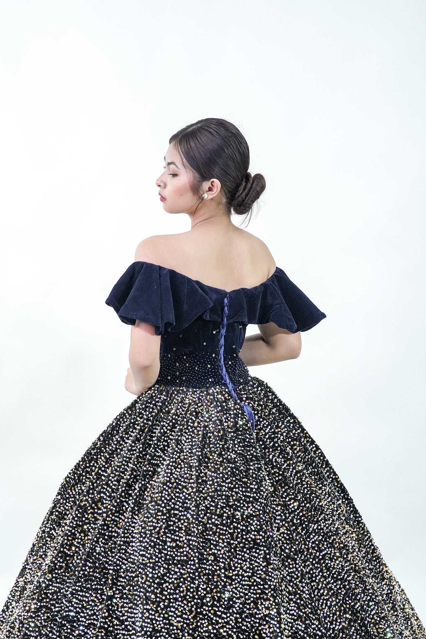 Midnight Black Starry Night Ball Gown - Noelle West Bridals