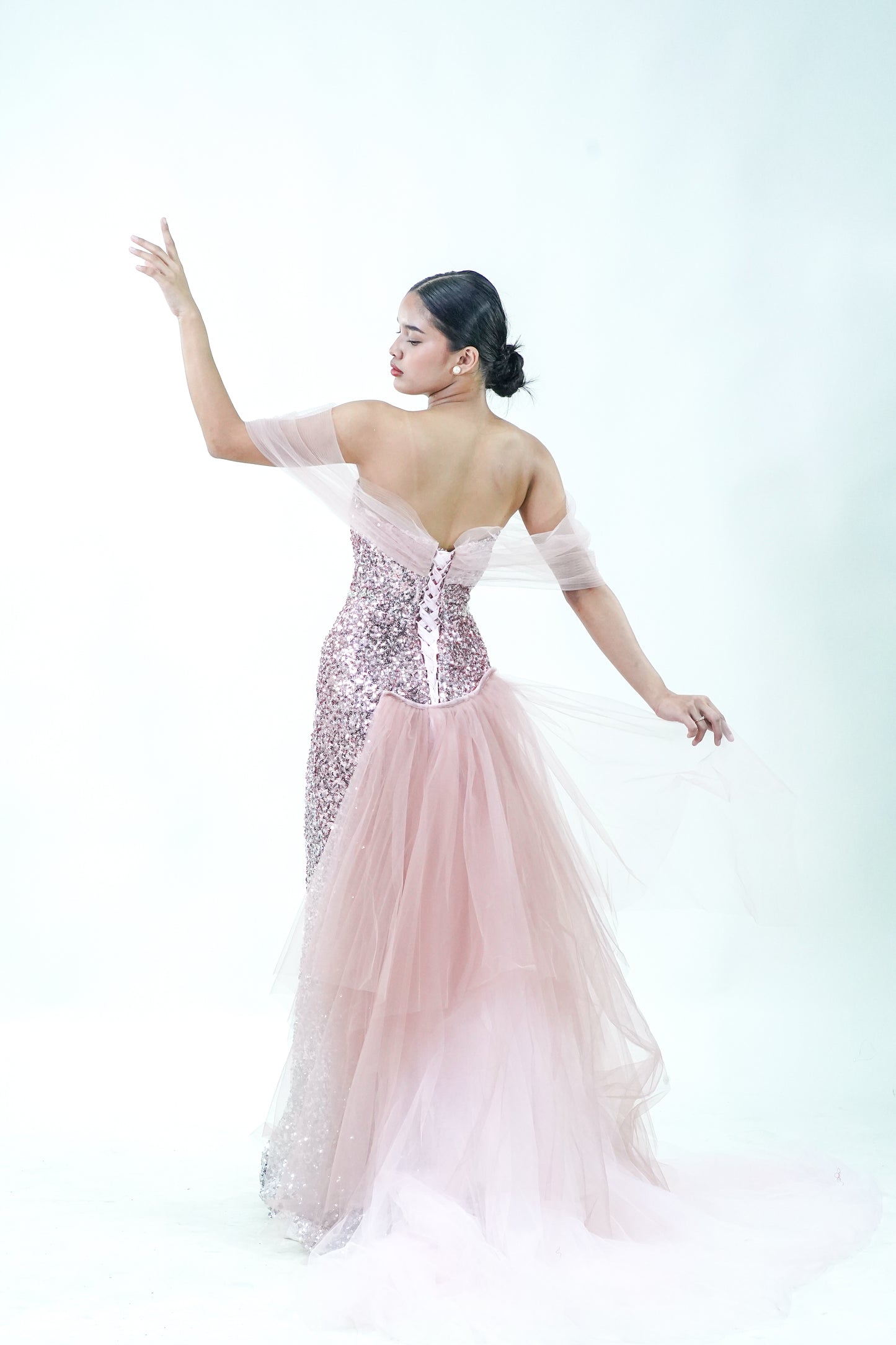 Sparkly Pink Evening Gown - Noelle West Bridals