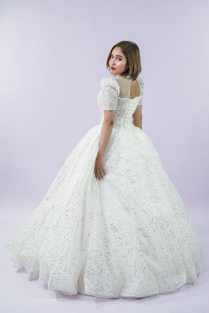 Short Sleeve Filipiniana Bridal Gown - Noelle West Bridals