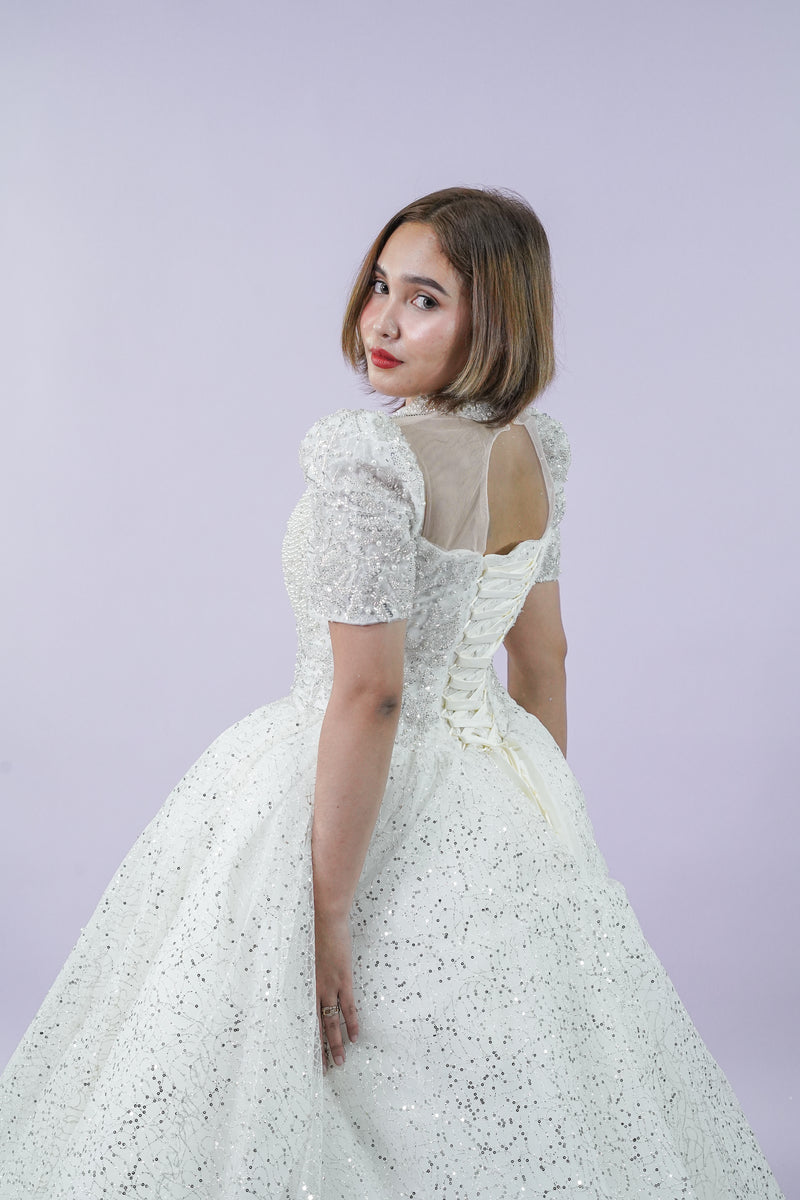 Short Sleeve Filipiniana Bridal Gown - Noelle West Bridals