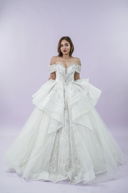 Off-Shoulder Regal Bridal Wedding Gown