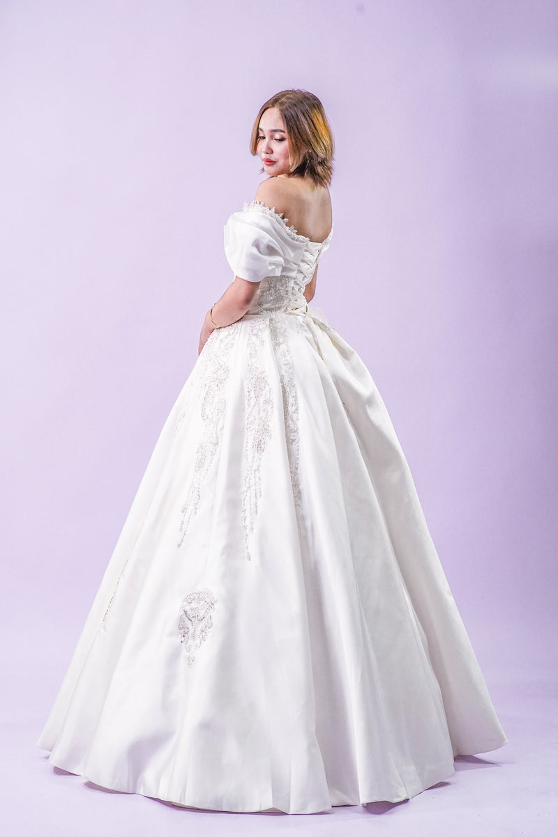 Off-Shoulder Enchanted Fairy Wedding Bridal Gown - Noelle West Bridals