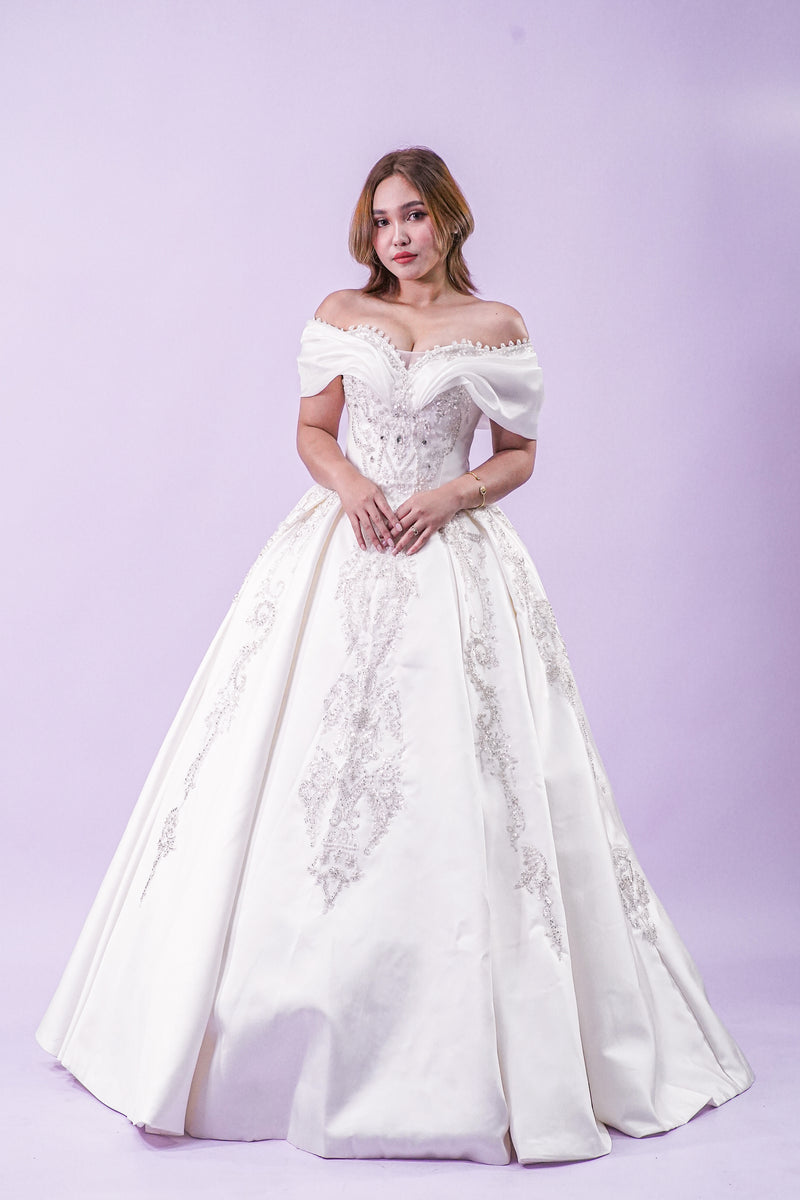 Off-Shoulder Enchanted Fairy Wedding Bridal Gown - Noelle West Bridals