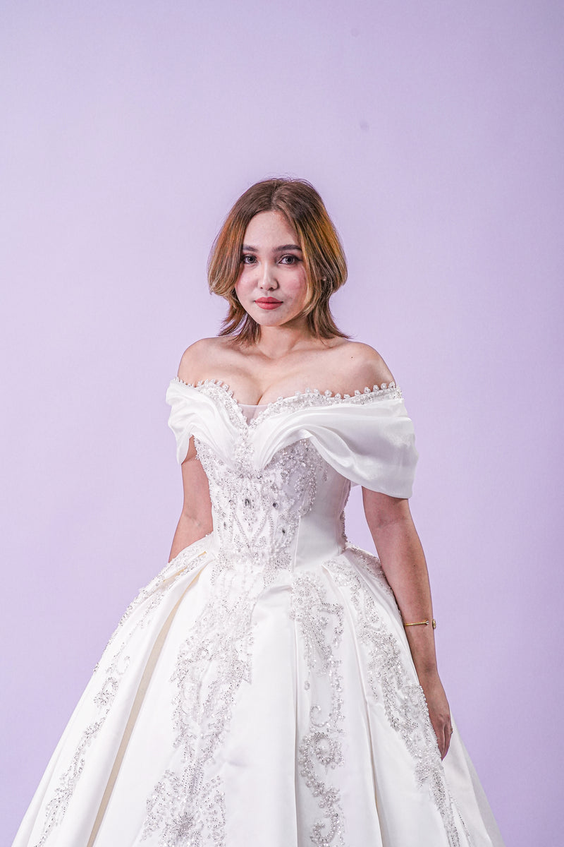 Off-Shoulder Enchanted Fairy Wedding Bridal Gown - Noelle West Bridals