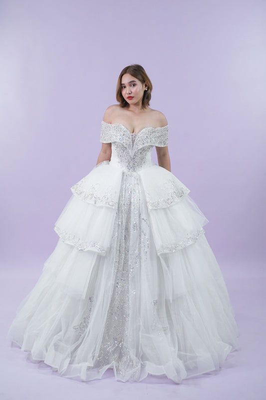Off-Shoulder Fairy Enchanted Wedding Bridal Gown