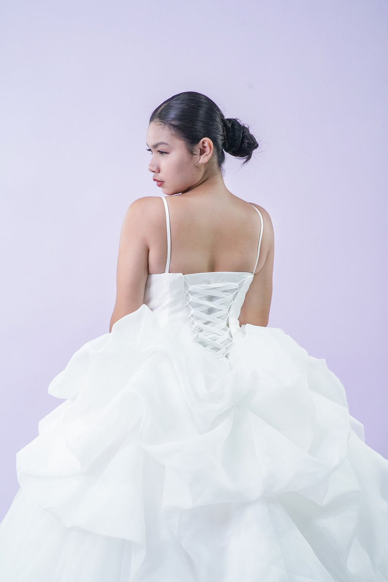 Sleeveless Thin Strap Simple Elegant Bridal Gown - Noelle West Bridals