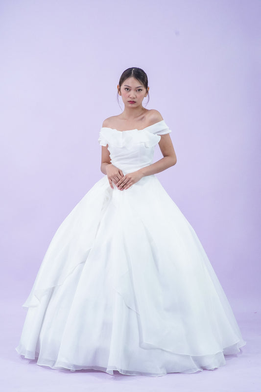 Off-Shoulder Elegant Wedding Bridal Gown