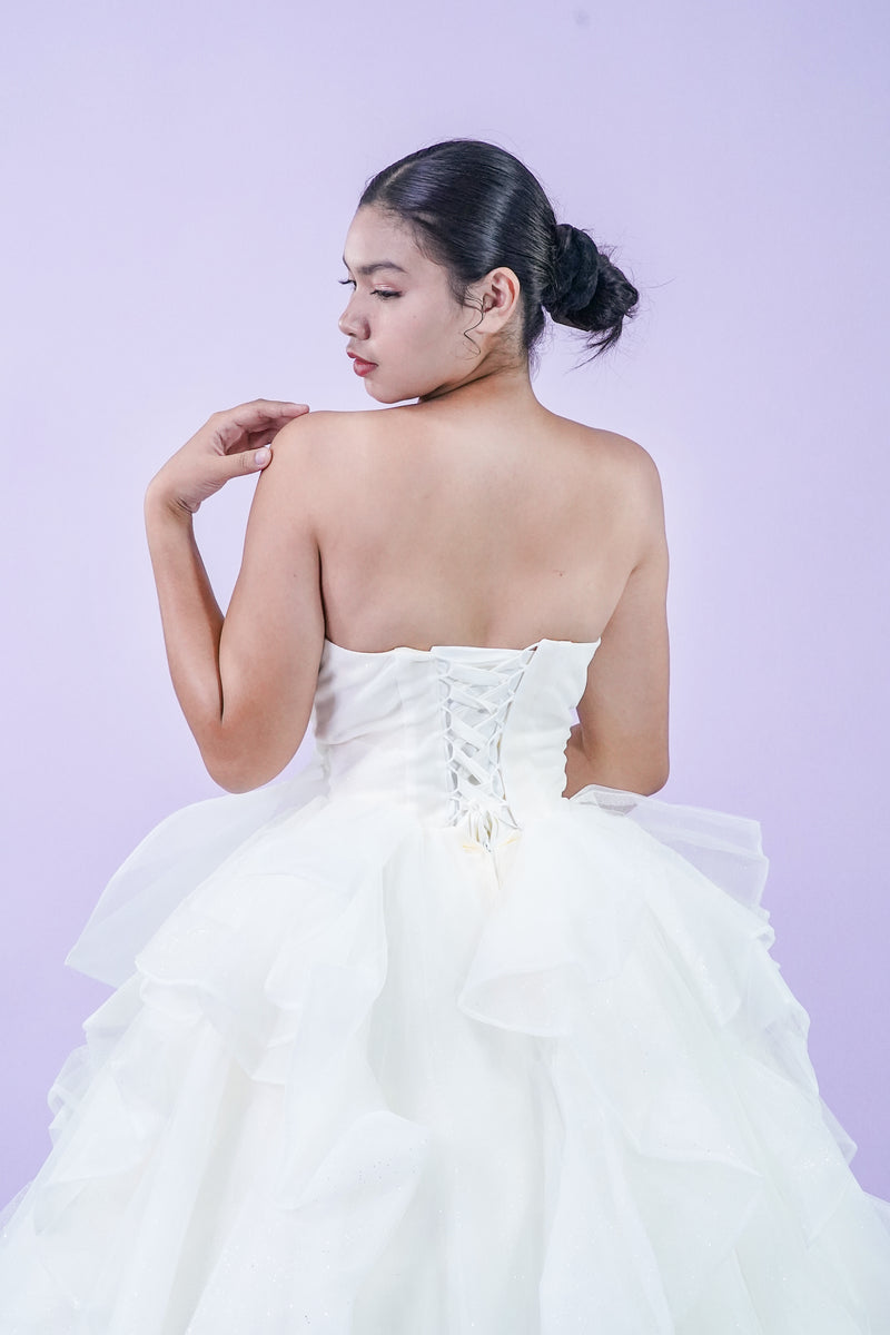 Simple Elegant Sleevless Thin Strap Wedding Bridal Gown - Noelle West Bridals