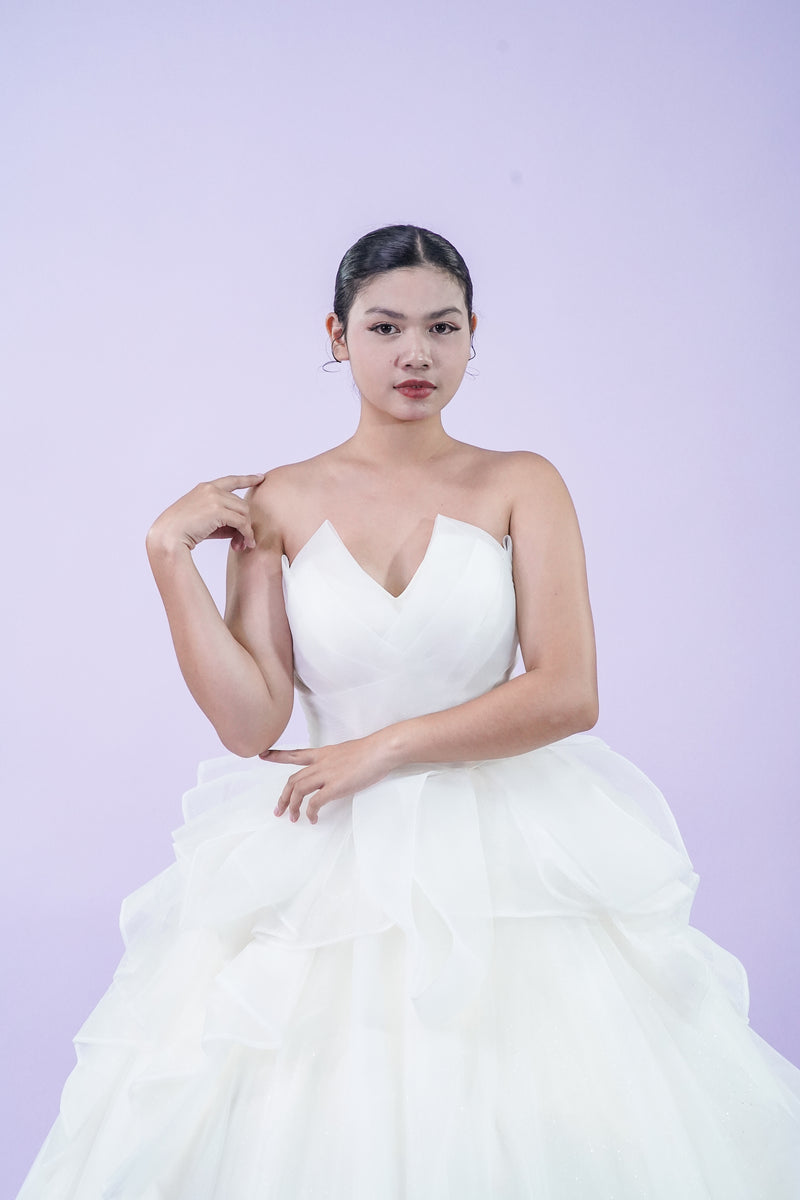 Simple Elegant Sleevless Thin Strap Wedding Bridal Gown - Noelle West Bridals