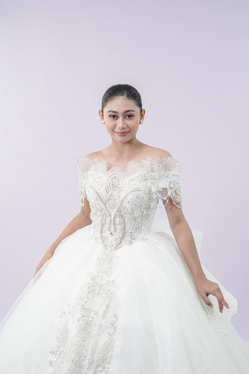 Fairy Off-Shoulder Enchanted Wedding Bridal Gown Noelle West Bridals Fairy Off-Shoulder Enchanted Wedding Bridal Gown Noelle West Bridals