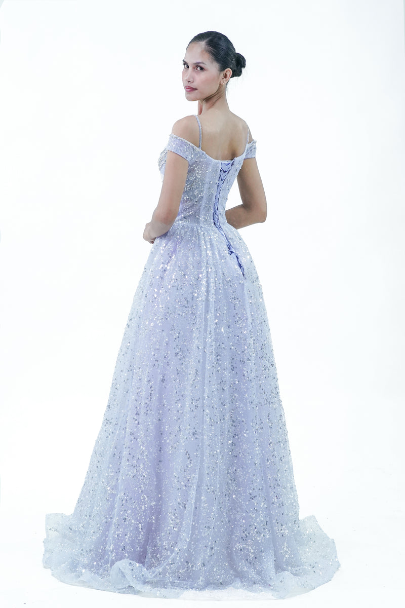 Enchanted Intricate Blue Evening Gown
