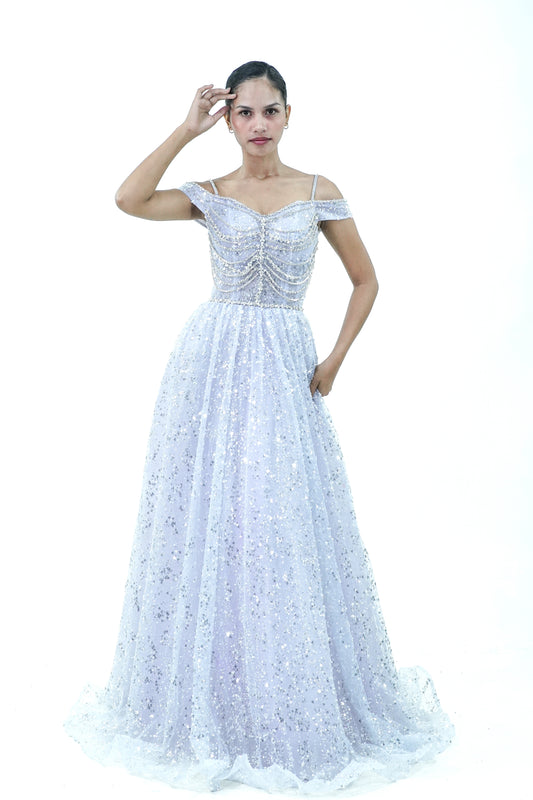 Enchanted Intricate Blue Evening Gown