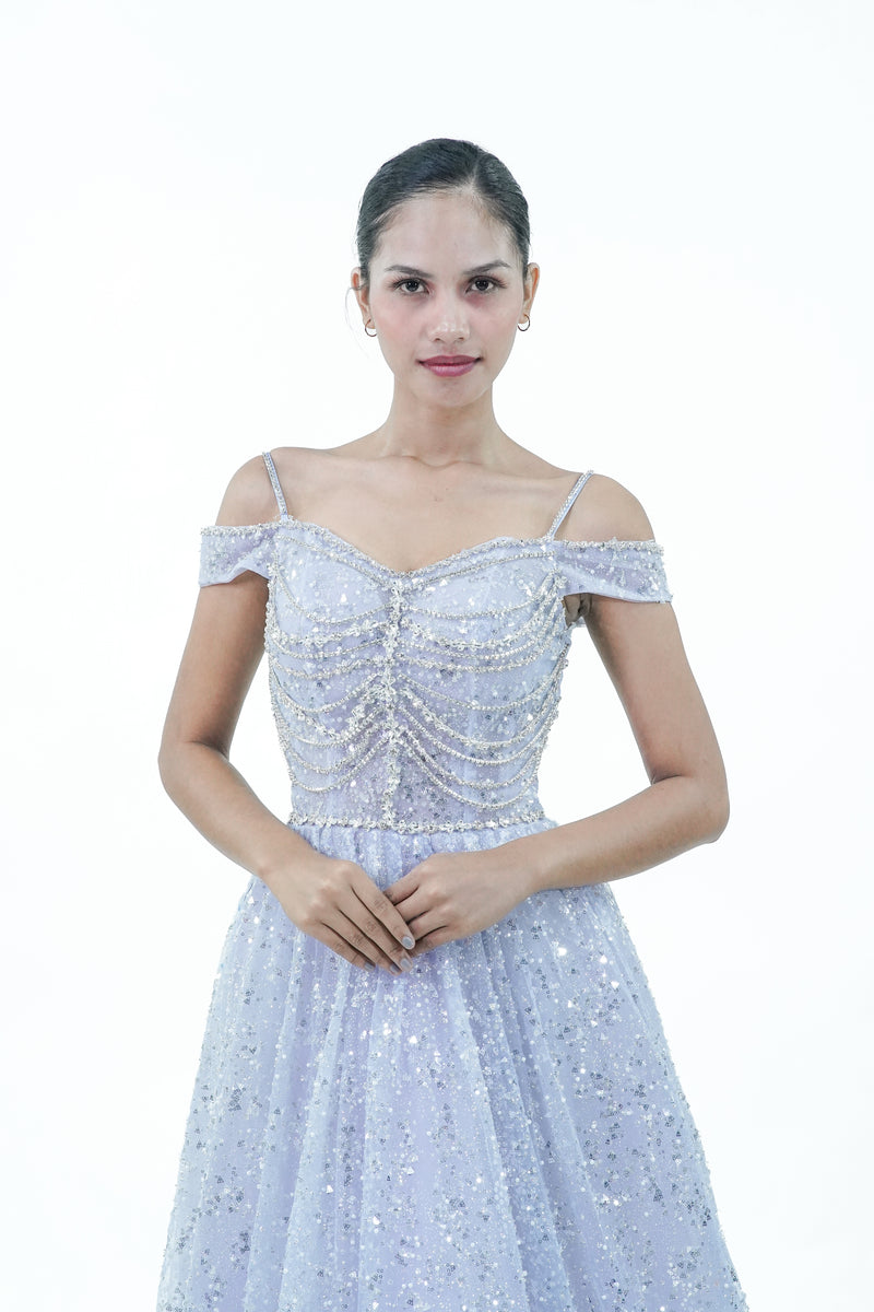 Enchanted Intricate Blue Evening Gown