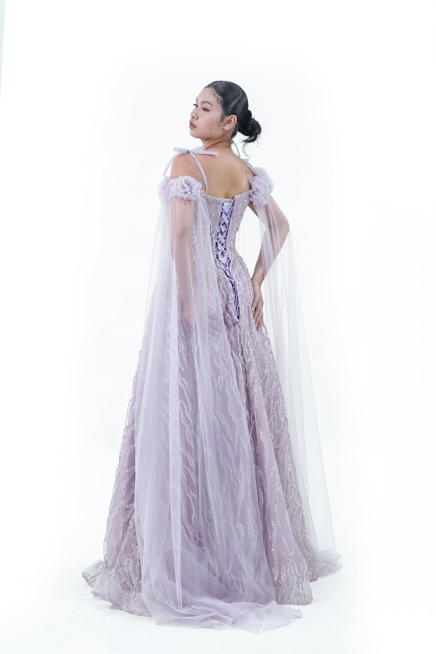 Floral Puple Enchanted Fairy Evening Gown - Noelle West Bridals