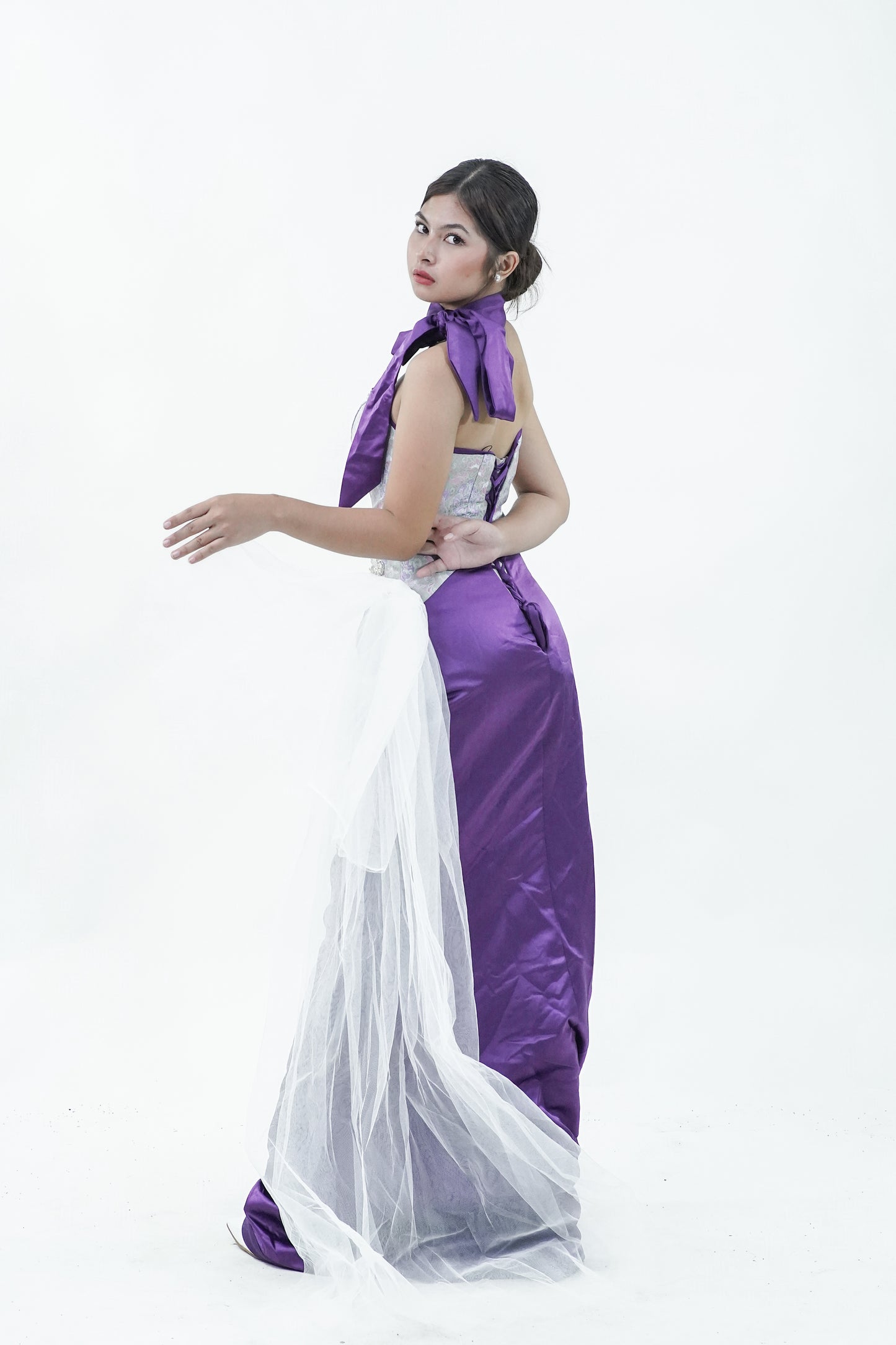 Purple Chinese Inspired Evening Gown - Noelle West Bridals