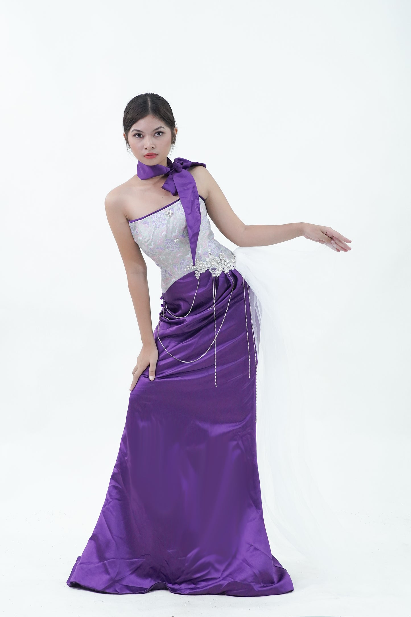 Purple Chinese Inspired Evening Gown - Noelle West Bridals