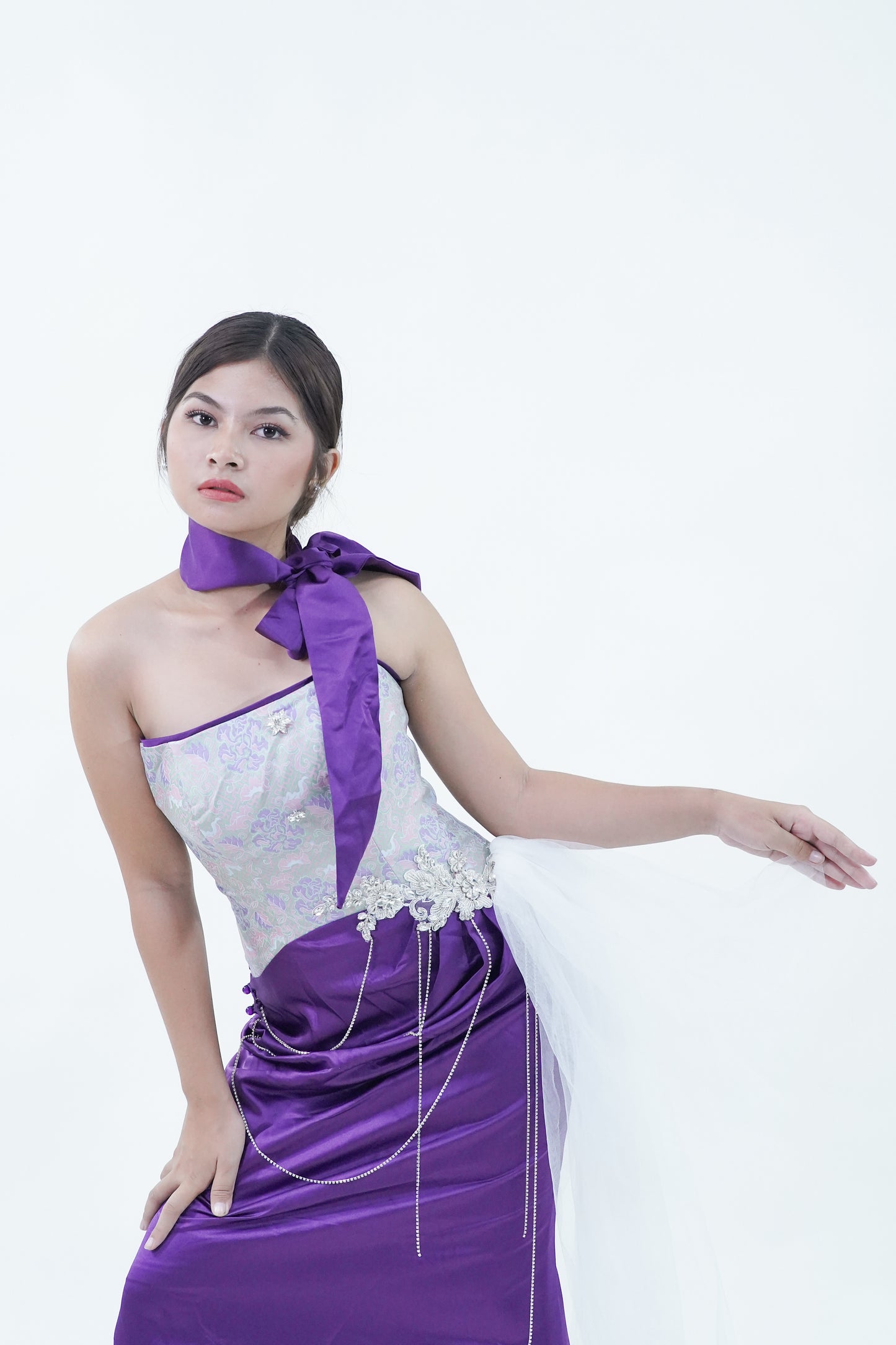 Purple Chinese Inspired Evening Gown - Noelle West Bridals