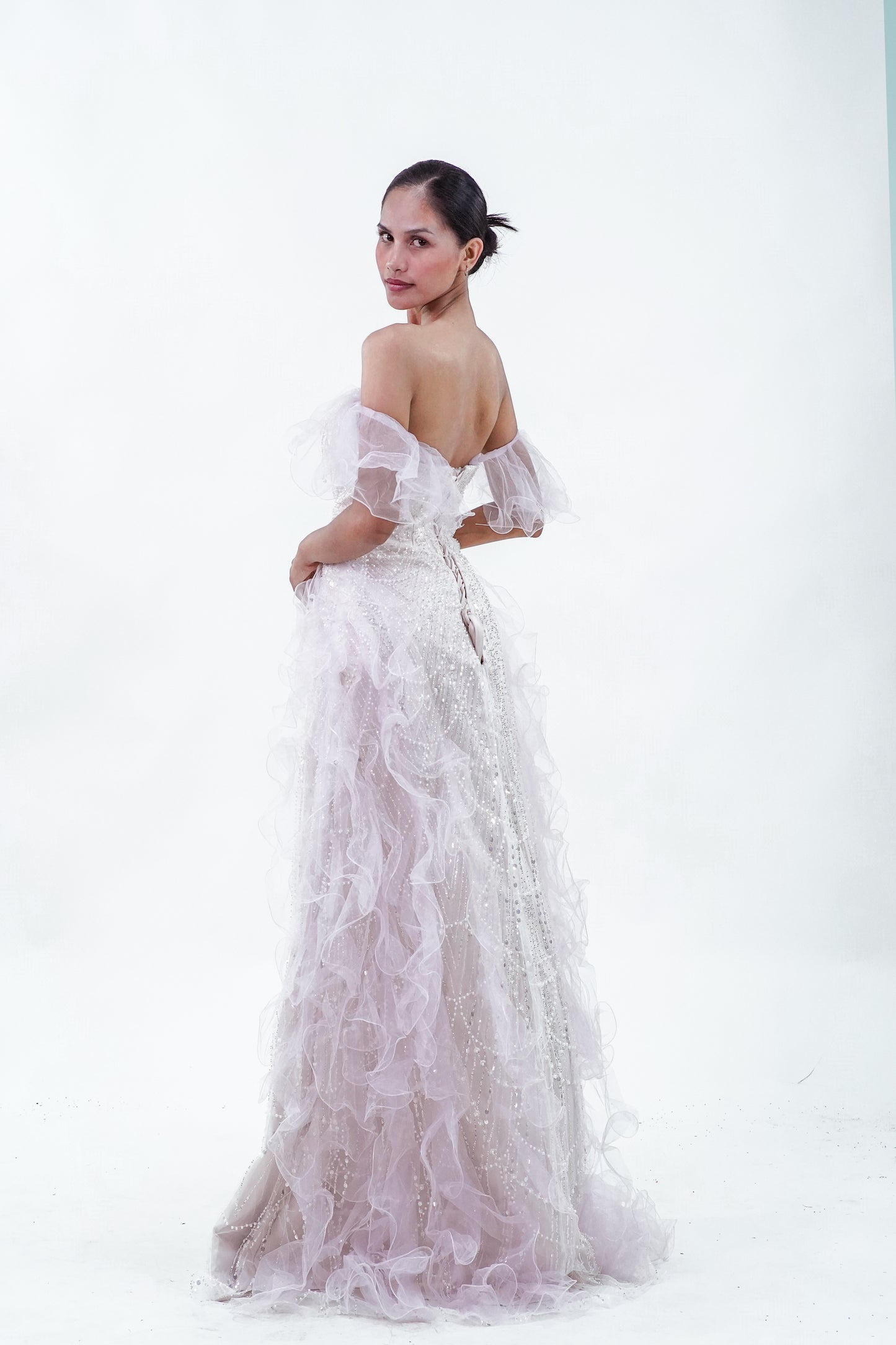 Mermaid Aqua Enchanted Yellow Pink Evening gOwn - Noelle West Bridals