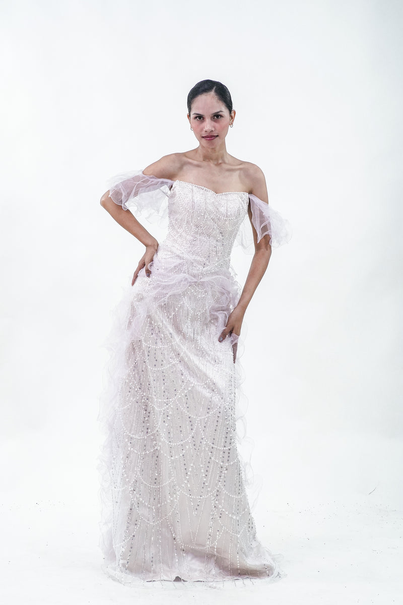 Mermaid Aqua Enchanted Yellow Pink Evening gOwn - Noelle West Bridals