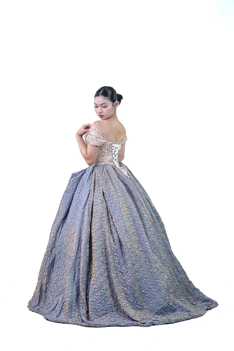 Old Rose Purple Classical Ball Gown - Noelle West Bridals