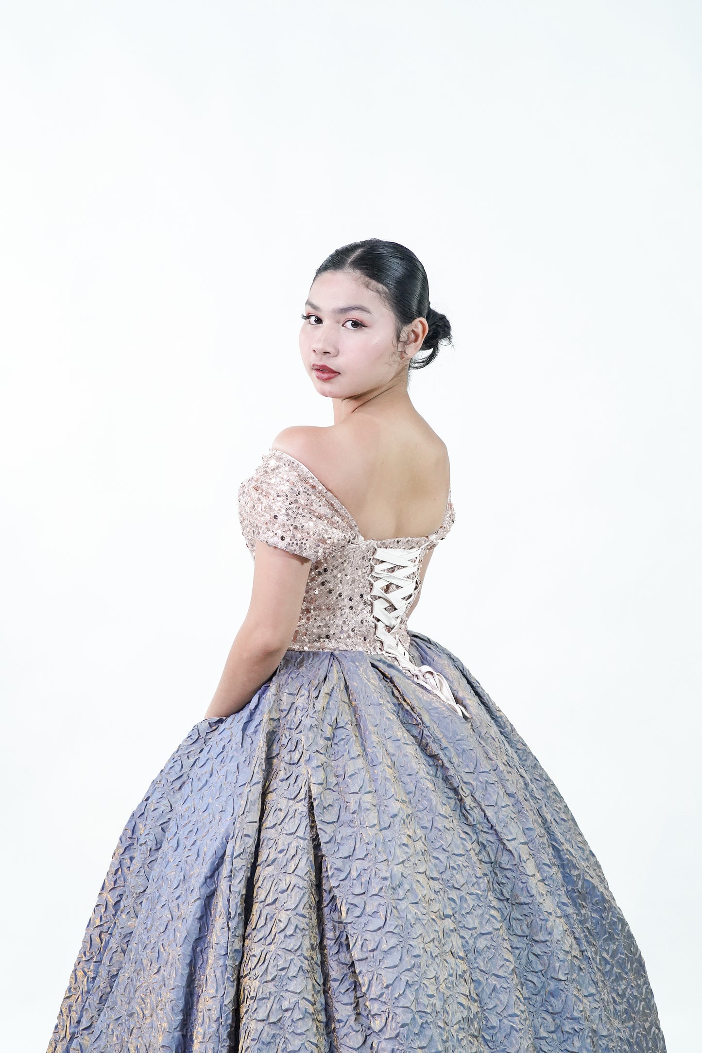 Old Rose Purple Classical Ball Gown - Noelle West Bridals