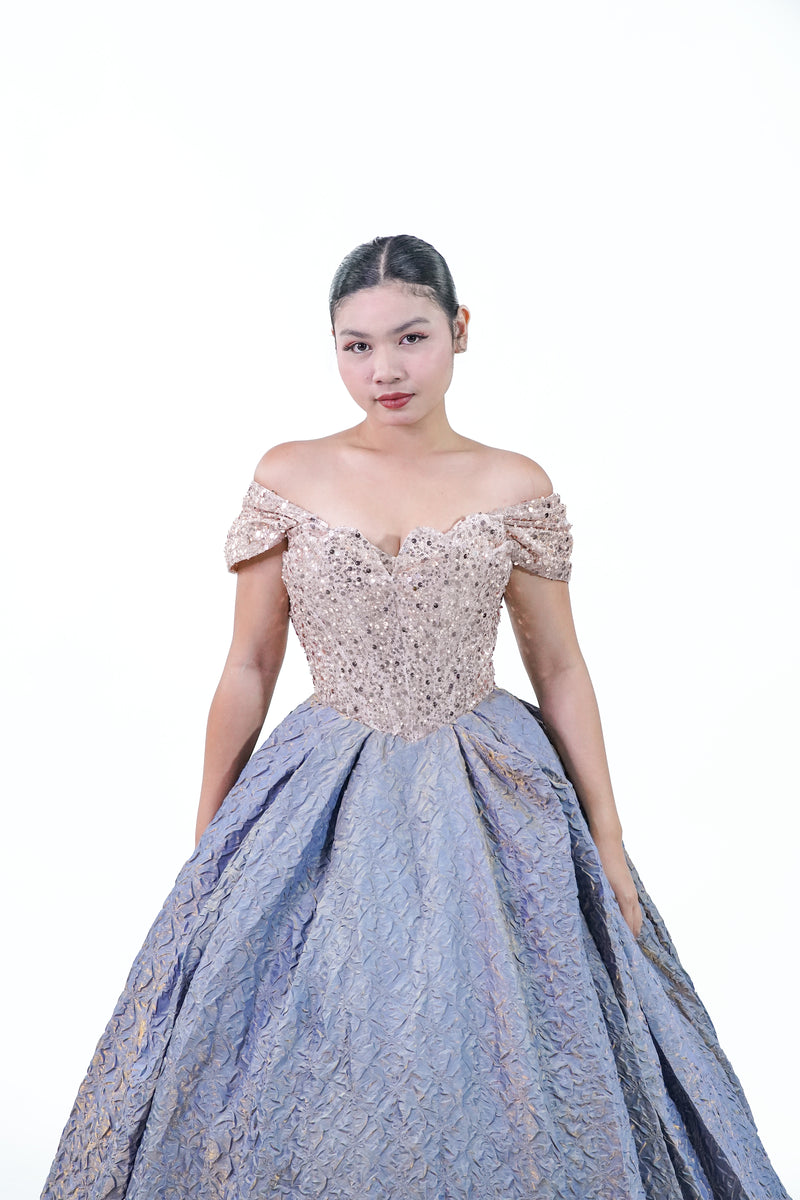 Old Rose Purple Classical Ball Gown - Noelle West Bridals