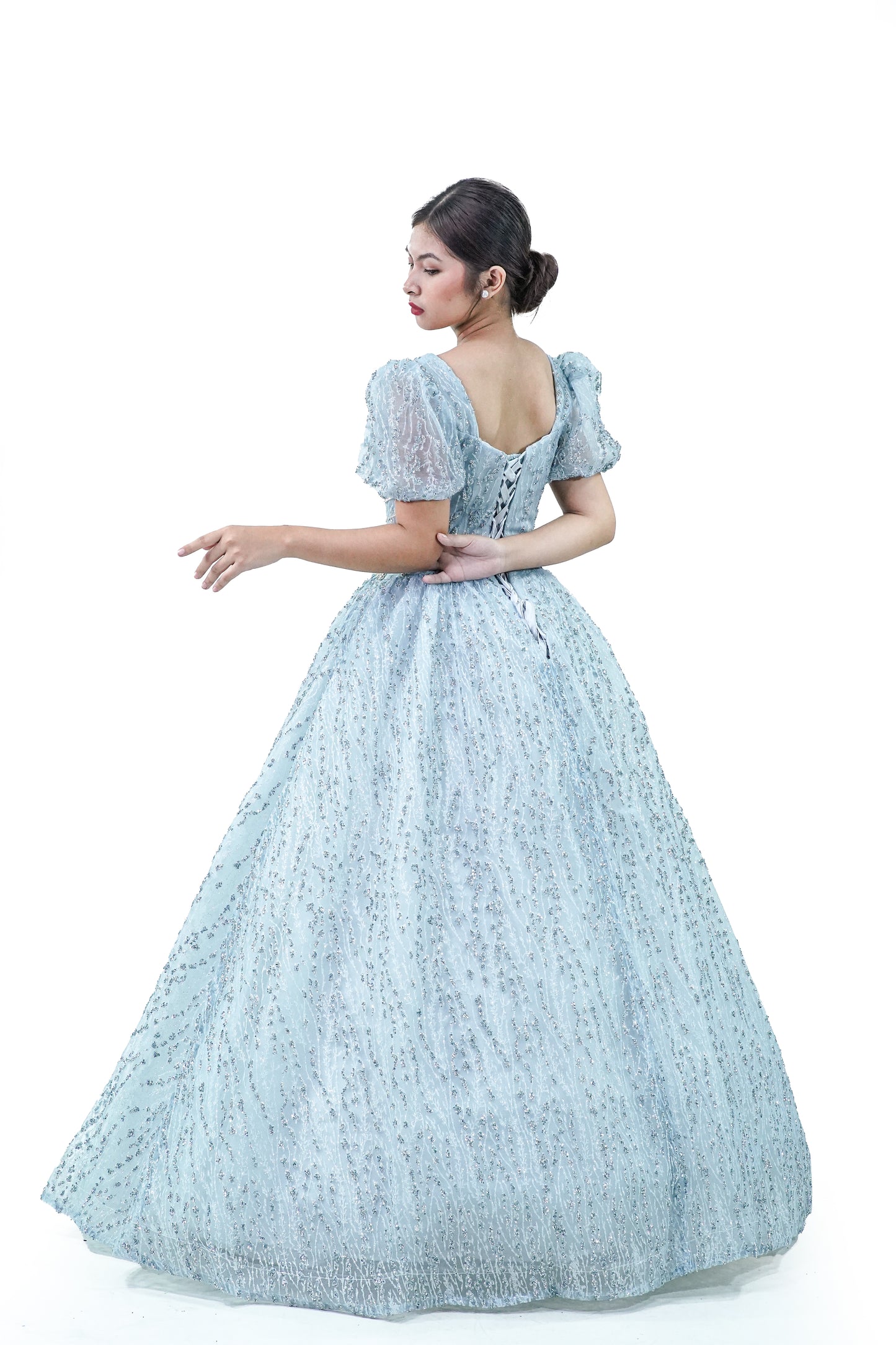 Puffed Sleeve Filipiniana Inspired Ball Gown - Noelle West Bridals