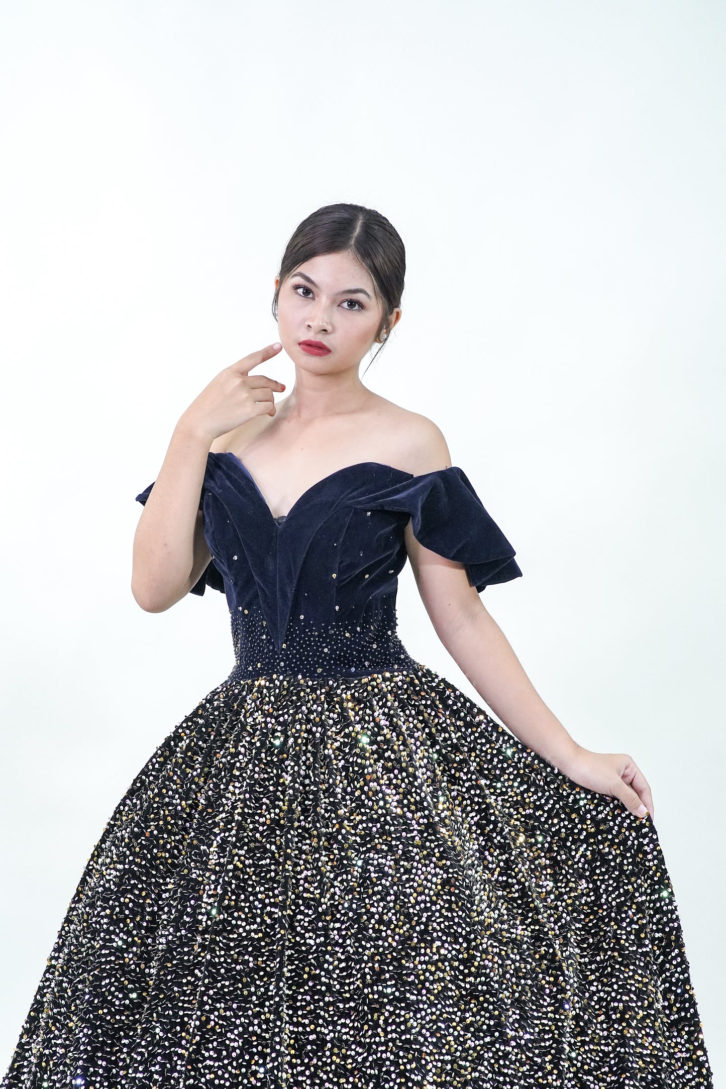 Midnight Black Starry Night Ball Gown - Noelle West Bridals